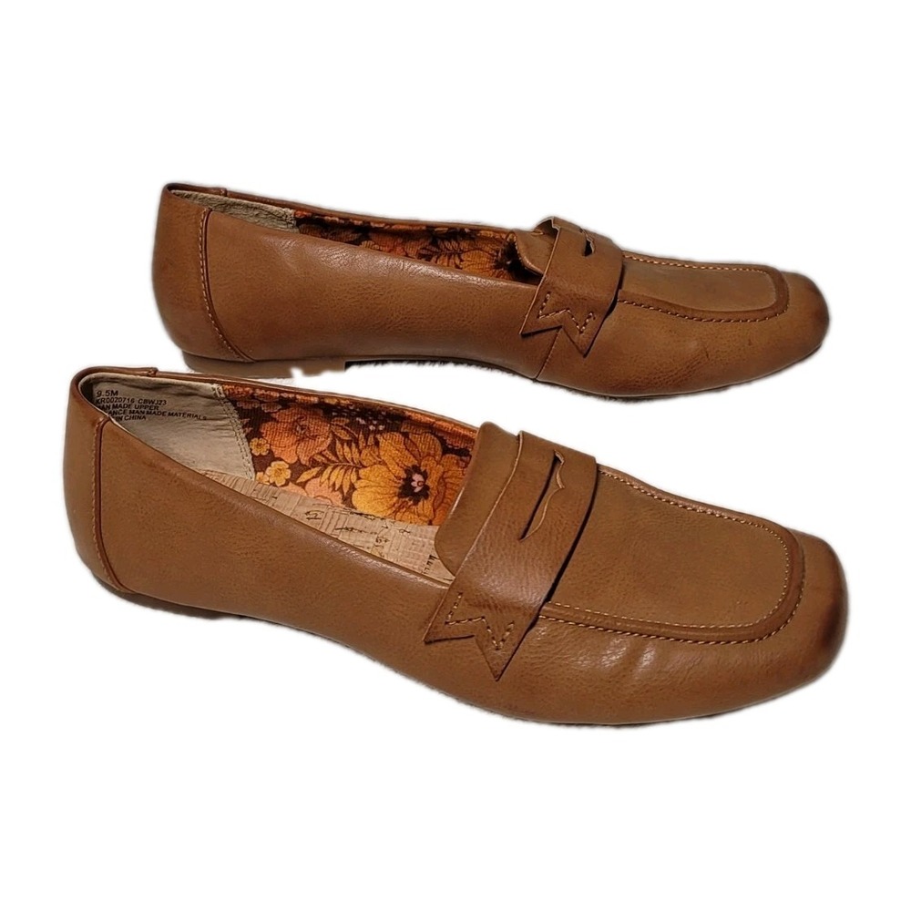 Korks By Kork Ease Penny Loafers Womens Size 9.5M Brown Leather Slip On